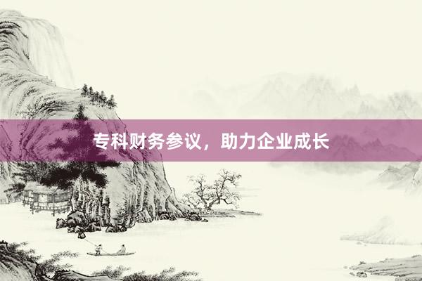 专科财务参议，助力企业成长